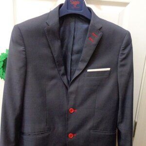 Emmanuel Men's Jacket Blazer 36R Blue Plaid Emanuel